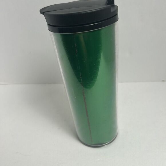 Starbucks Green 7 Black 16 oz Plastic Logo Thermos Tumbler 2020 - Picture 2 of 5